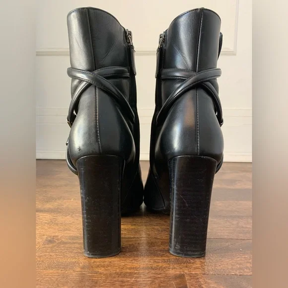 Tom Ford Black Leather ‘T’ Boots Size 36 - Picture 5 of 10